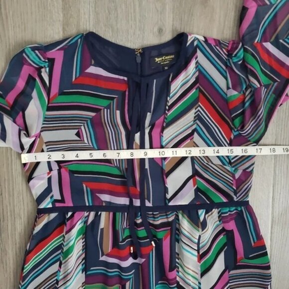 Juicy Couture Black Label Women's XS Colourful Geo Abstract Peasant Maxi Dress - Picture 12 of 16